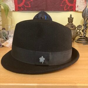 Christy's Crown Series Fedora Black Hat Sz M/7 Unisex 100% Wool EUC